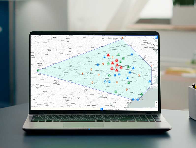 mockup of 5-star Roofing's MapYourProjects Pins